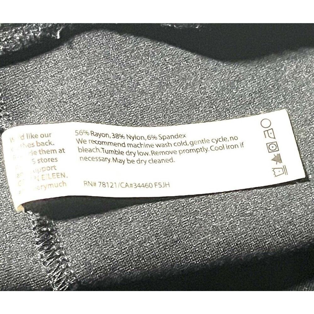 EILEEN FISHER Women’s Sz S/P Black Ponte Ankle Zip Hem Slim Stretch Pants - Picture 7 of 7